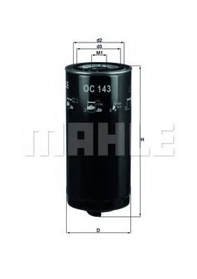 Масляний фільтр двигуна Mahle Original OC143 ціна, від 16.30 USD